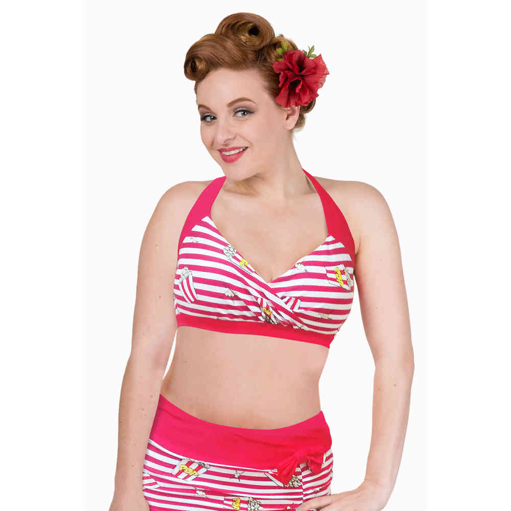 Dancing Days - Beach bum Bikini top - Red/White